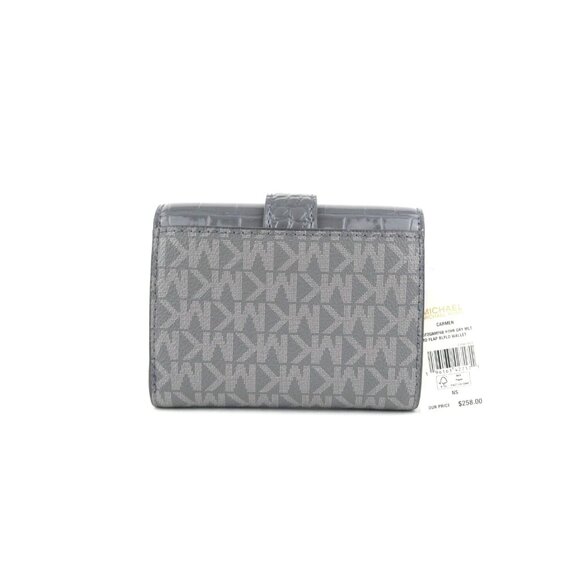 Michael Kors Carmen Heather Gray Medium Flap Bifold Wallet NWT - Picture 2 of 5